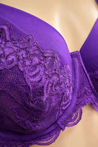 Hunkemöller сутиен 85D в наситено лилаво с дантела – снимка 3