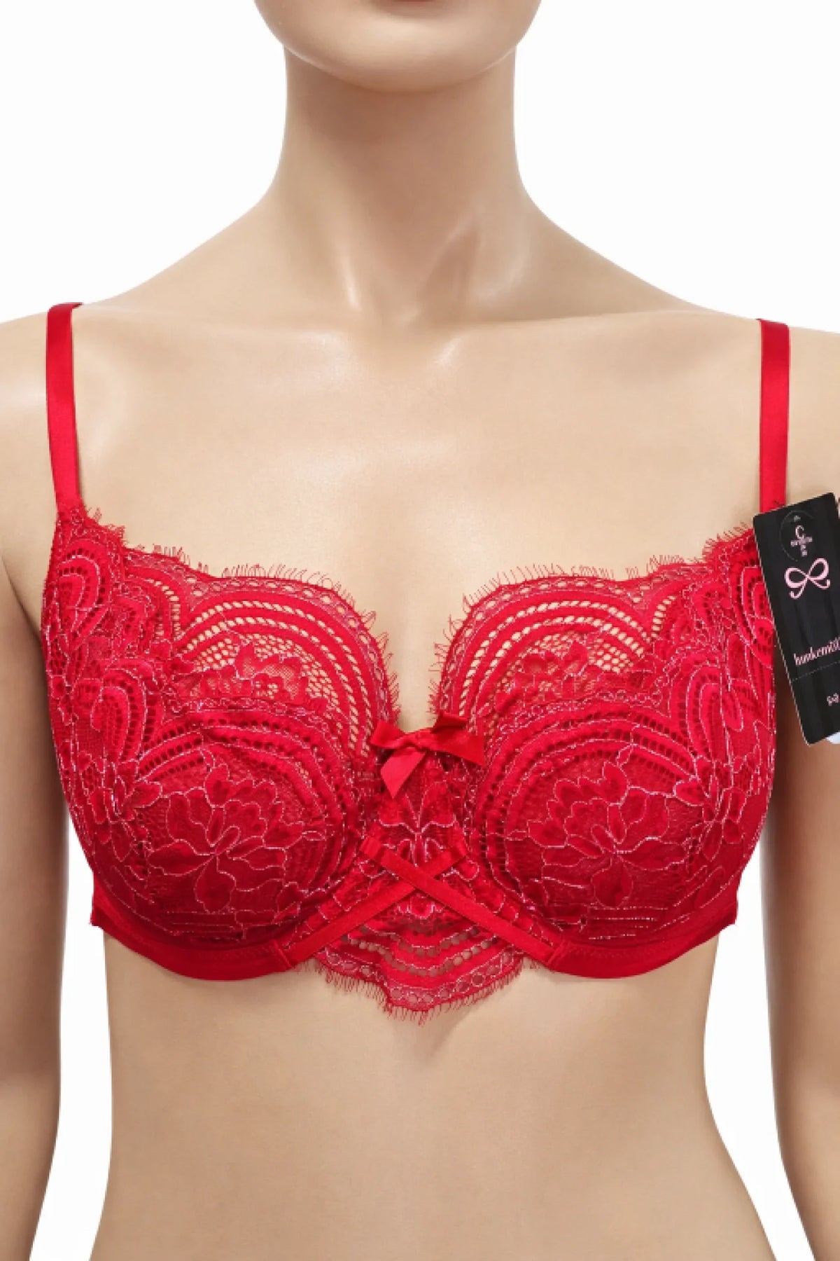 Дамски сутиен Hunkemöller - 85C в червен цвят с дантела