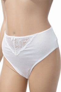 Hunkemöller дамски бикини 2XL – бели с дантелен акцент – снимка 2