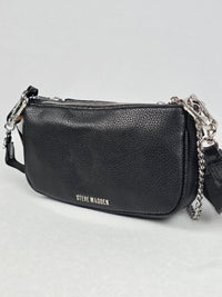 Нова дамска чанта Steve Madden MAXIMA Black Croc с портмоне – снимка 4