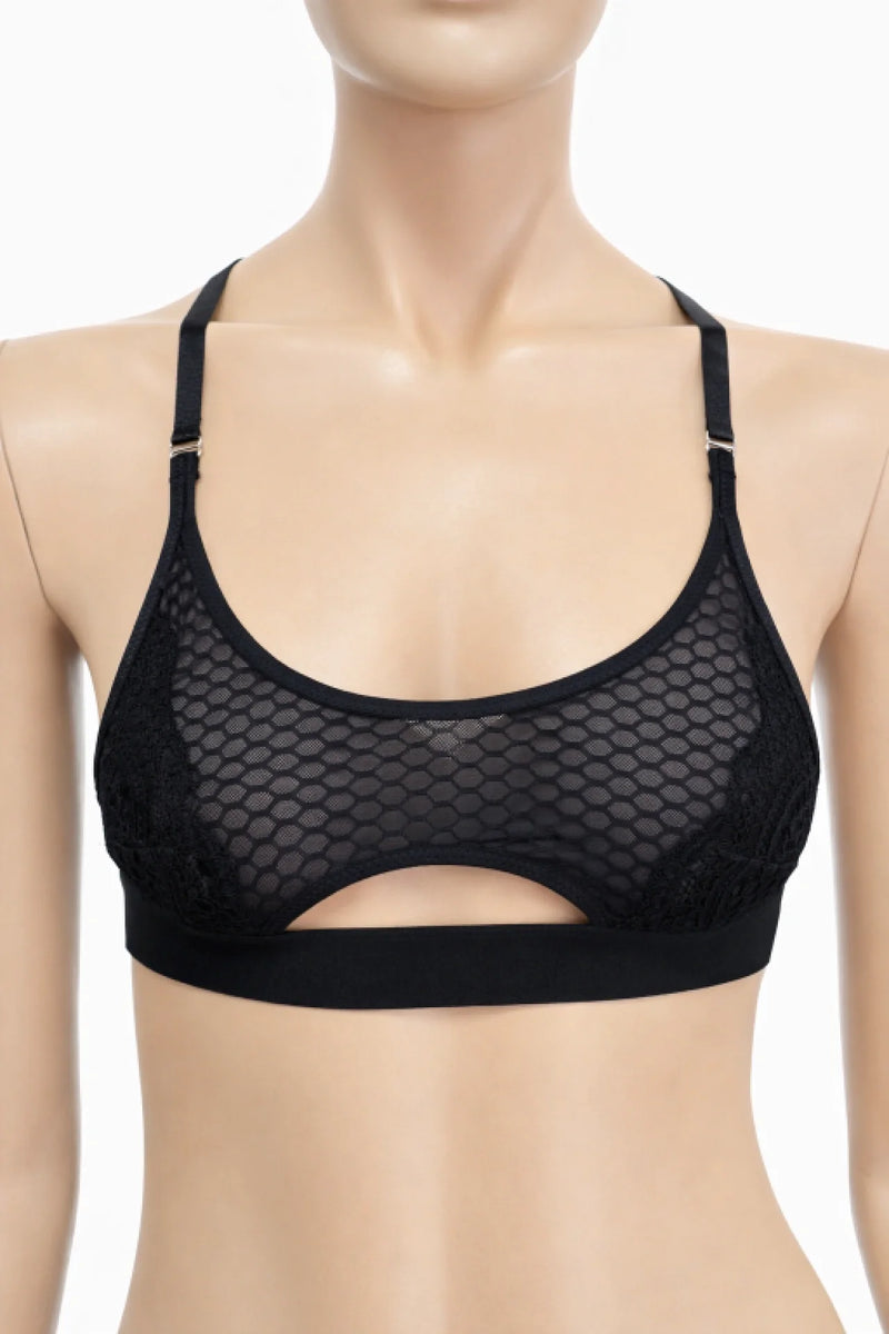 Стилен сутиен Hunkemöller с мрежест дизайн и изрязан детайл – Размер XS