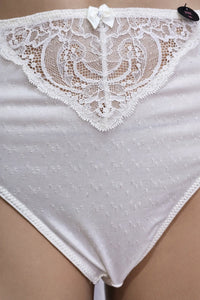 Hunkemöller дамски бикини 2XL – бели с дантелен акцент – снимка 3