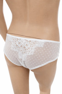 Hunkemöller бикини L – бели дантелени бикини с фин тюл на точки – снимка 4