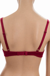 Hunkemöller сутиен 80C в бордо с дантела и мека подплата – снимка 4
