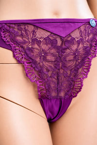 Hunkemöller лилав комплект бельо с дантела – сутиен 70C и бикини XL – снимка 3