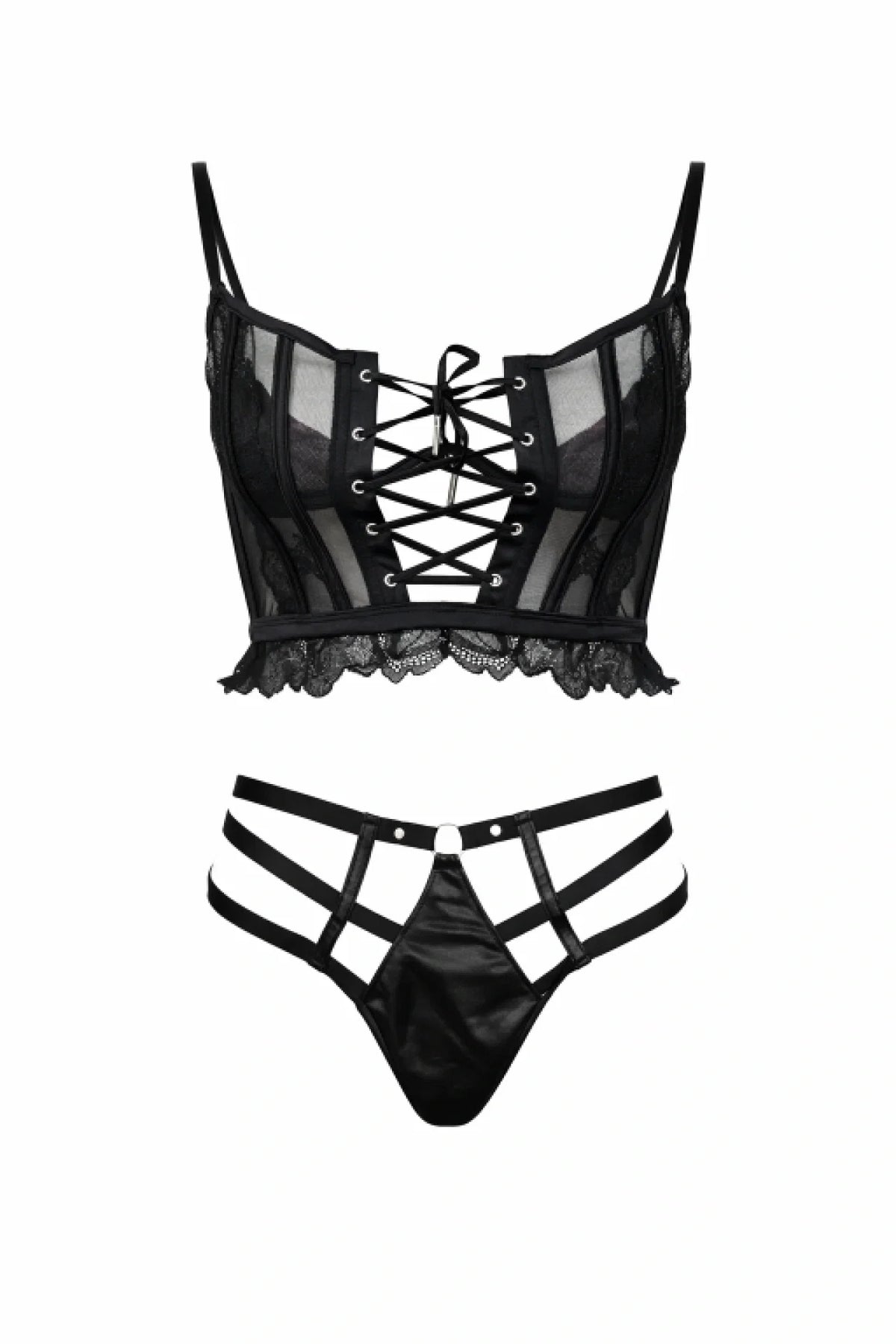 Hunkemöller сутиен бюстие с връзки и дантела - размер 80B