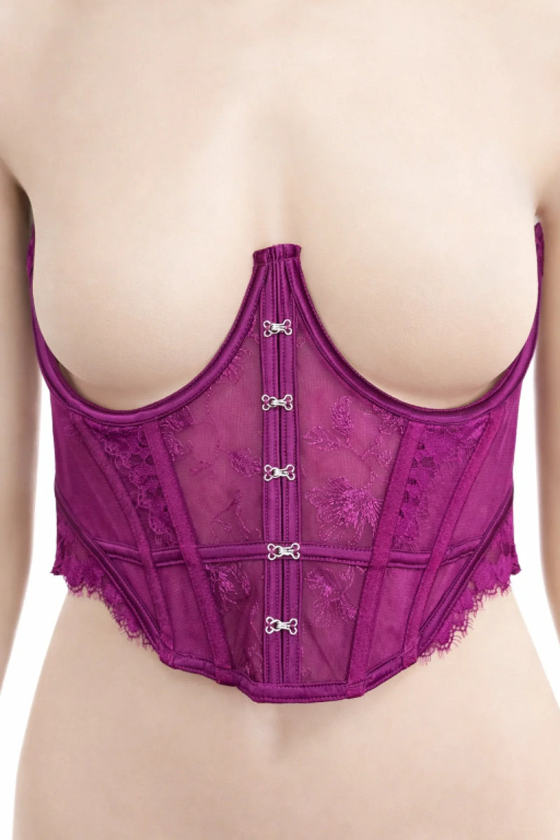 Hunkemöller дамски корсет размер L в наситен цикламен цвят