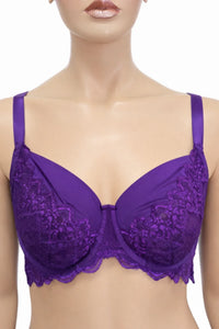 Hunkemöller сутиен 85D в наситено лилаво с дантела