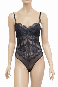 Hunkemöller боди с дантела и прозрачни детайли, размер 75B