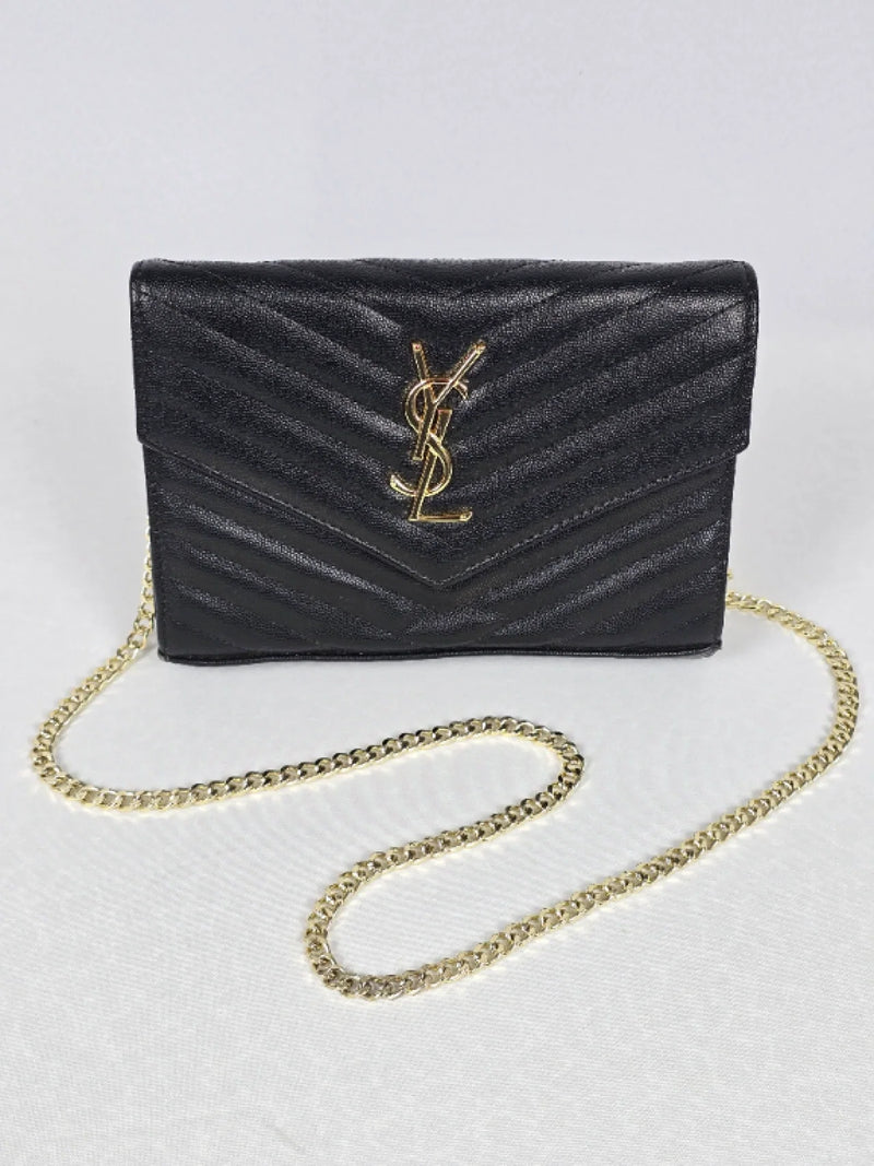Елегантна Дамска Чанта Saint Laurent (YSL) - Black & Gold