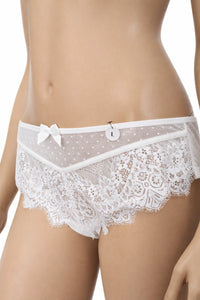 Hunkemöller бикини L – бели дантелени бикини с фин тюл на точки – снимка 2