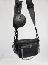 Нова дамска чанта Steve Madden BWEBBER Black Monogram – снимка 2